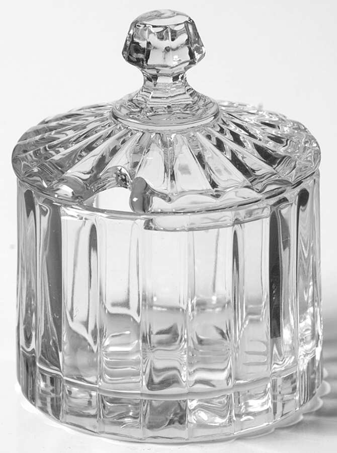 Coarse Rib Clear Mustard & Lid by Heisey-1