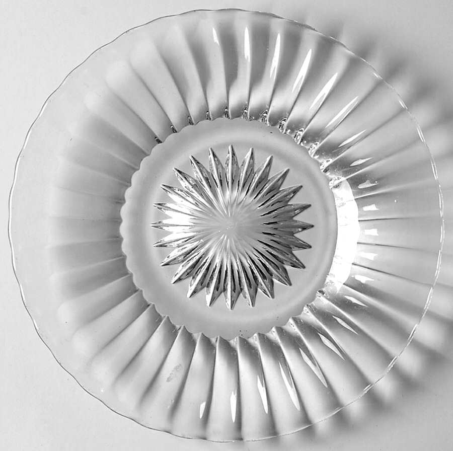 Coarse Rib Clear Bread & Butter Plate by Heisey-1