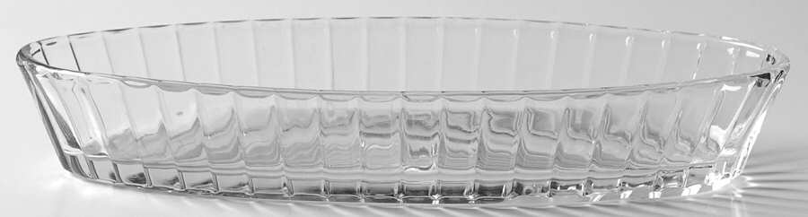 Coarse Rib Clear Olive Dish by Heisey-1
