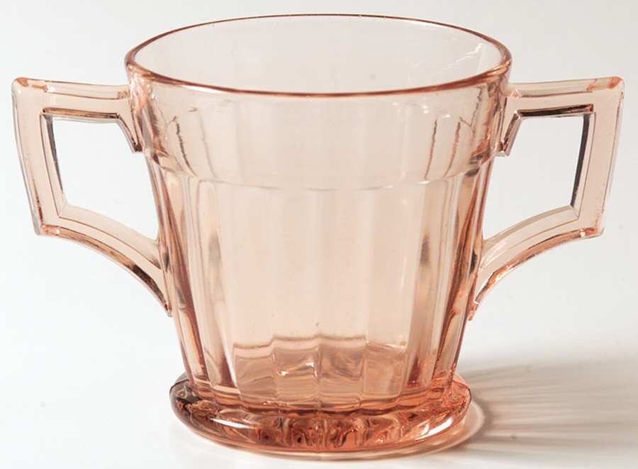 Coarse Rib Pink (Flamingo) Open Sugar by Heisey-1