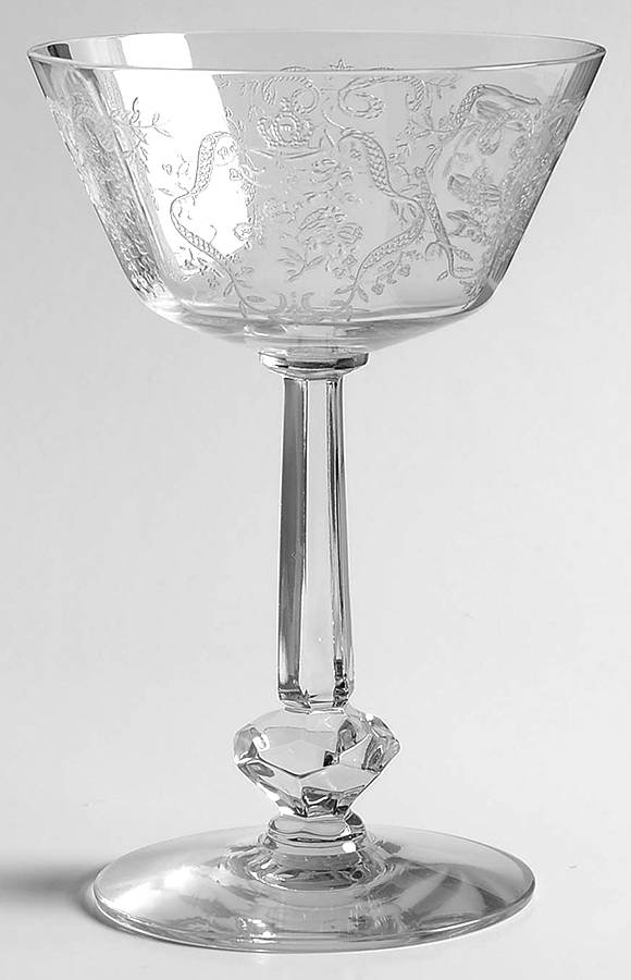 Coronation (Stem 4085, Etch) Champagne/Tall Sherbet by Heisey-1