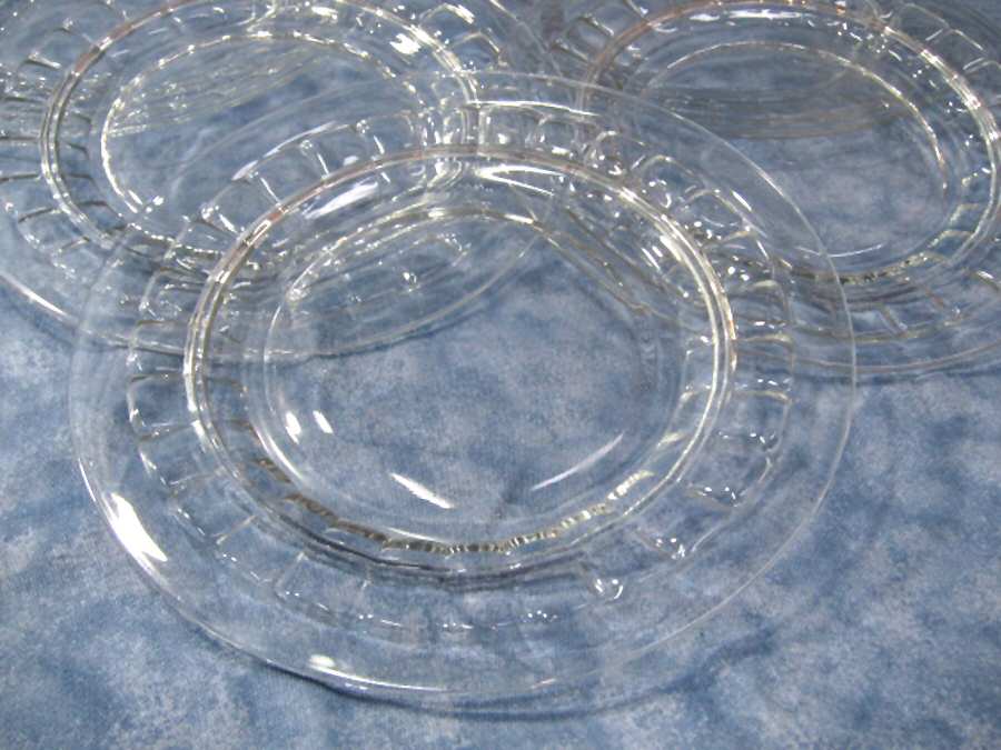 Cross Lined Flute Luncheon Plate by Heisey-1