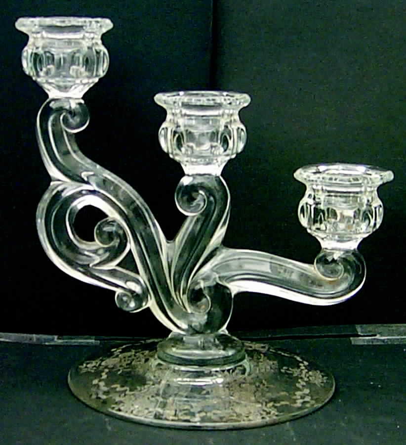 Crinoline 3 Light Candlestick by Heisey-1