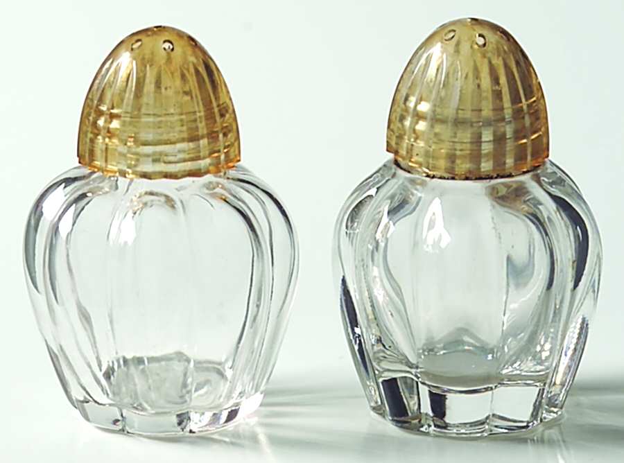 Crystolite (Pressed & Thin Blown) Shaker Set & Plastic Lids by Heisey-1