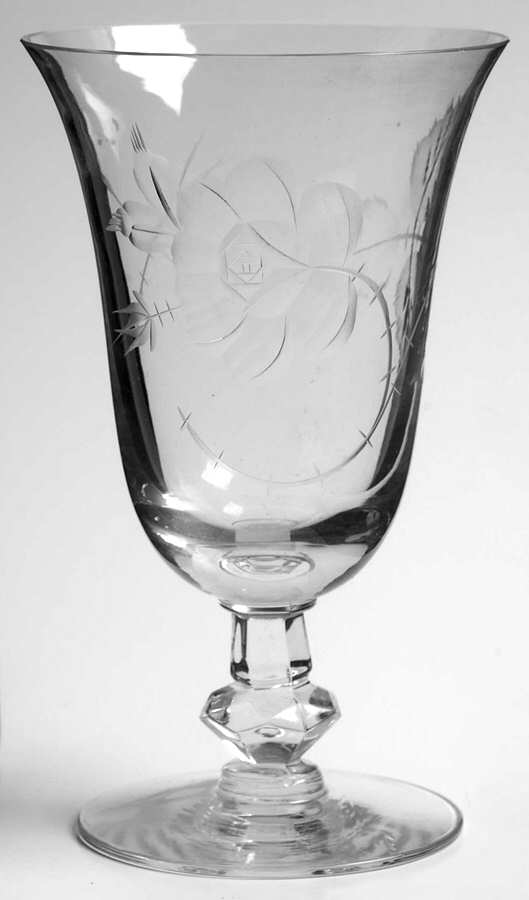Dolly Madison Rose Low Water Goblet by Heisey-1