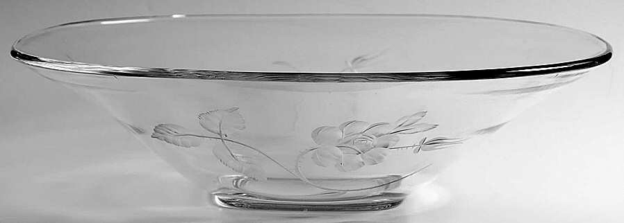 Dolly Madison Rose 12" Flared Bowl by Heisey-1