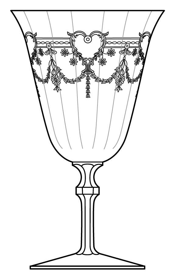Dundee (Etch #165) Water Goblet by Heisey-1