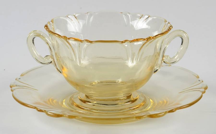 Empress Sahara Bouillon Cup & Saucer Set by Heisey-1