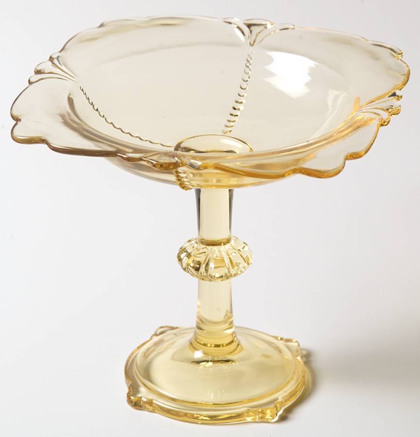 Empress Sahara Square Compote (Height X Width) by Heisey-1