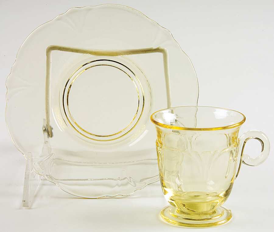 Empress Sahara Demitasse Cup & Saucer Set by Heisey-1