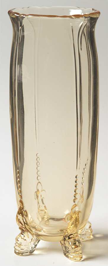 Empress Sahara 9" Dolphin Footed Flower Vase by Heisey-1