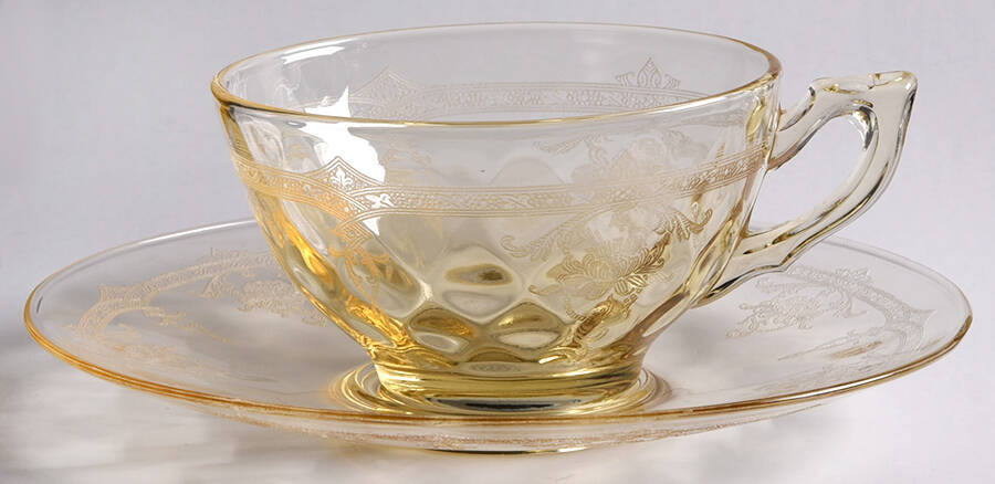Empress Marigold Footed Cup & Saucer Set by Heisey-1