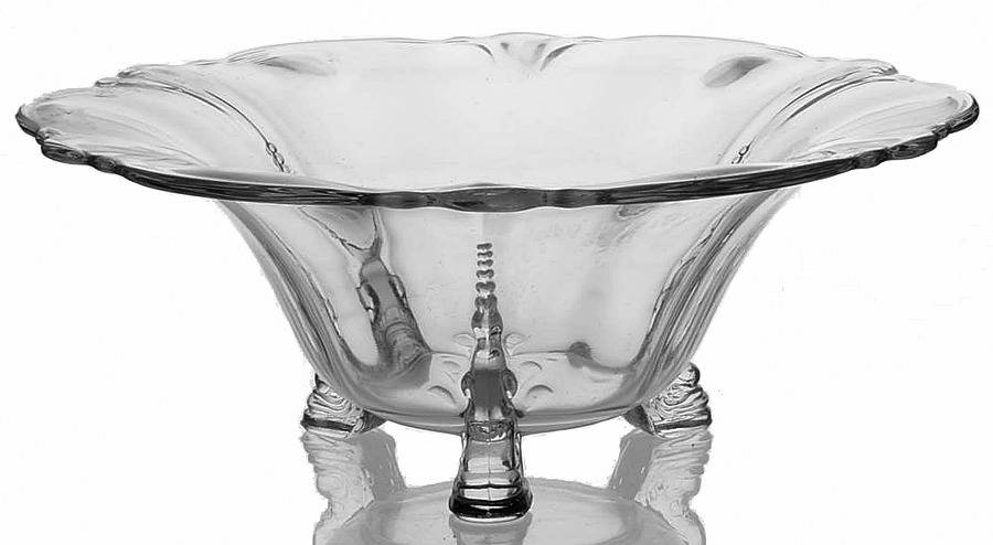 Empress Clear 11" 3 Toed Dolphin Floral Bowl by Heisey-1