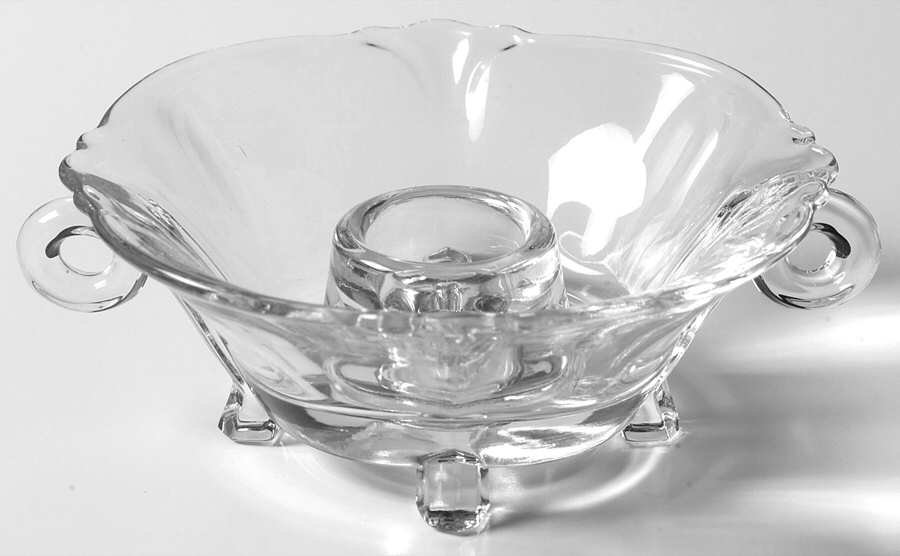 Empress Clear 1" Handled 4toed Candleholder by Heisey-1