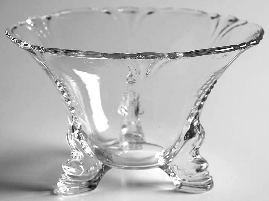 Empress Clear 3-Toed Dolphin Mayonnaise Bowl by Heisey-1