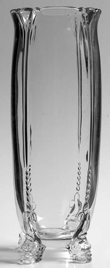 Empress Clear 9" Dolphin Footed Flower Vase by Heisey-1
