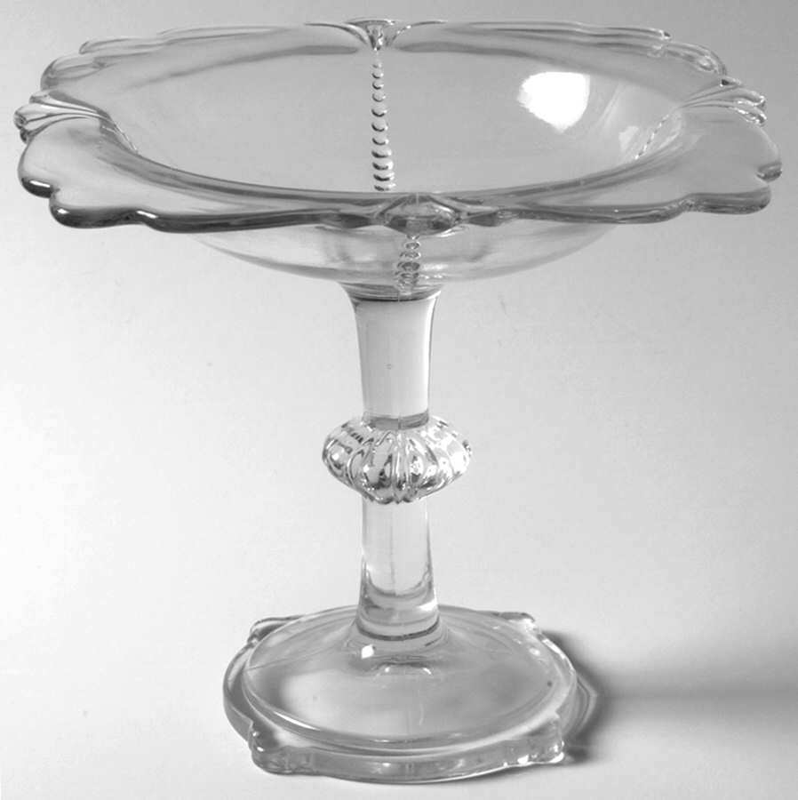 Empress Clear Square Compote (Height X Width) by Heisey-1