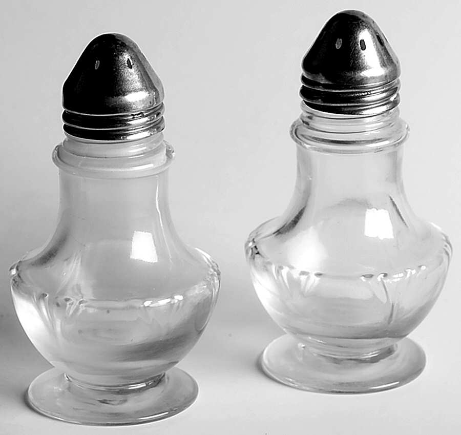 Empress Clear Shaker Set w/Metal Lids by Heisey-1