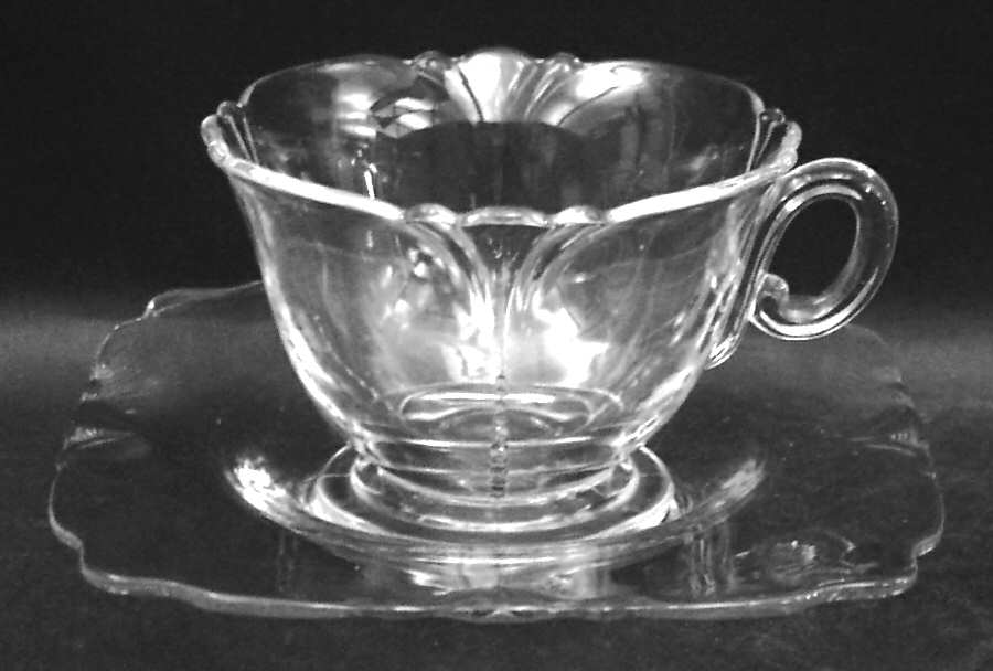 Empress Clear Cup and Saucer Set by Heisey-1
