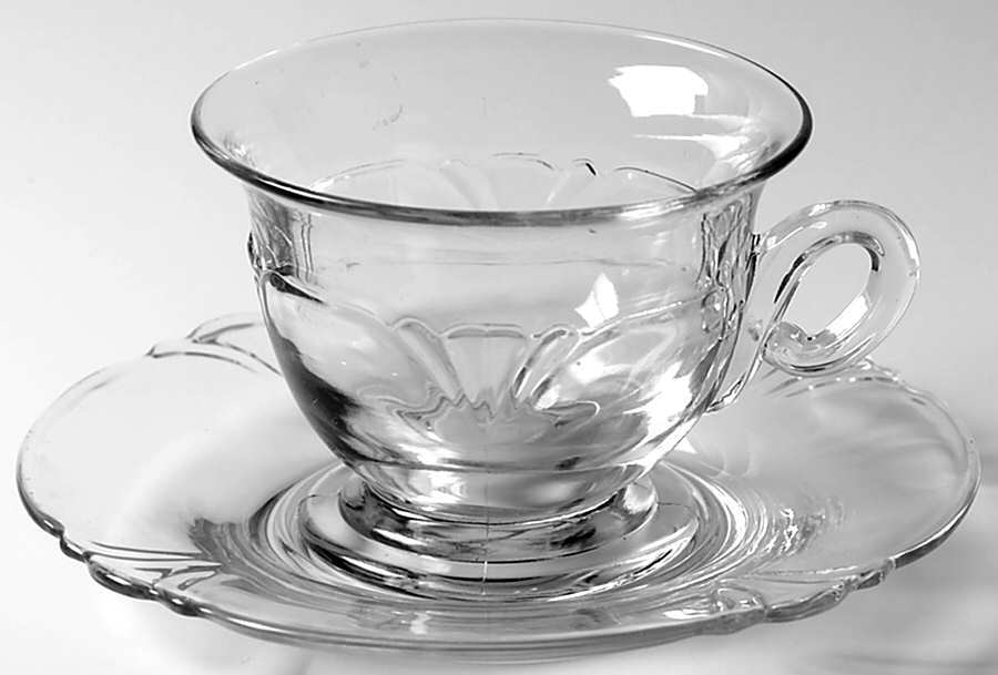 Empress Clear Cup and Saucer Set by Heisey-1