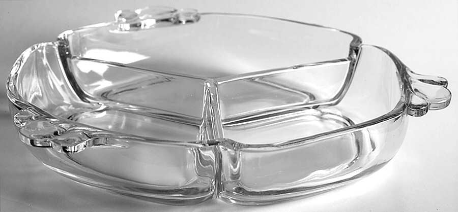 Empress Clear 7" Round 3 Part Relish by Heisey-1