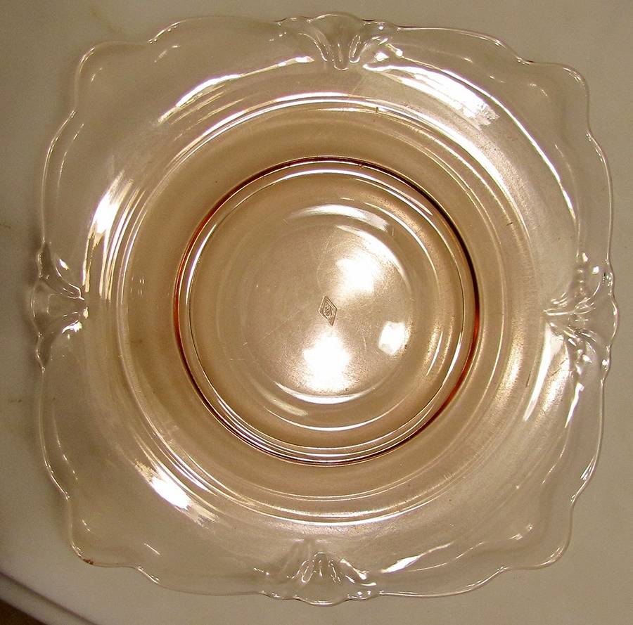 Empress Flamingo 7" Square Salad Plate by Heisey-1
