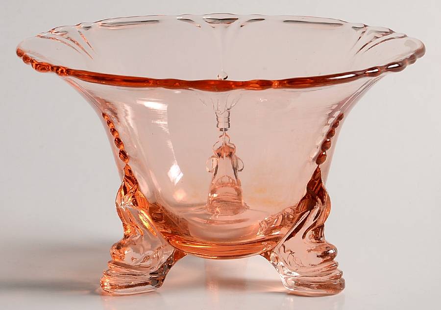 Empress Flamingo 3-Toed Dolphin Mayonnaise Bowl by Heisey-1
