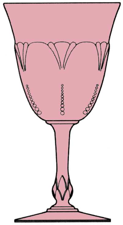 Empress Flamingo Water Goblet by Heisey-1
