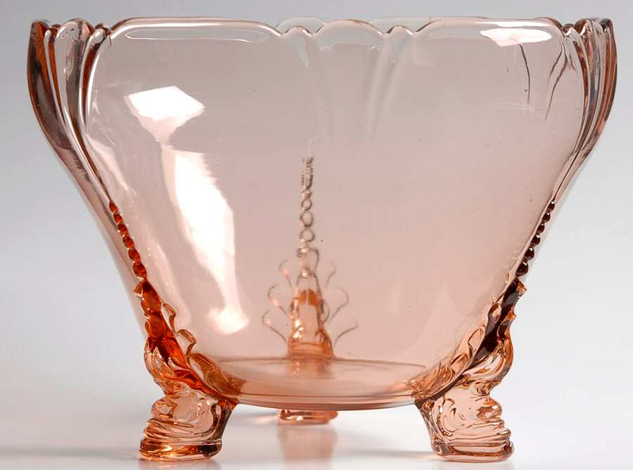 Empress Flamingo 7" Dolphin 3 Toed Nasturtium Bowl by Heisey-1