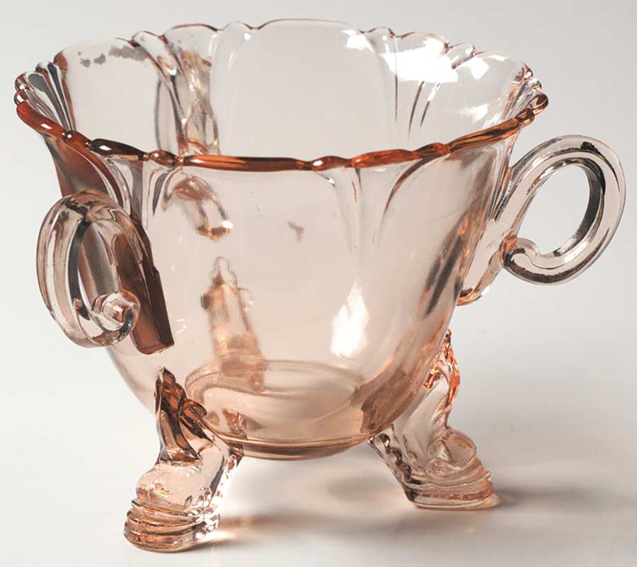 Empress Flamingo Open Sugar by Heisey-1