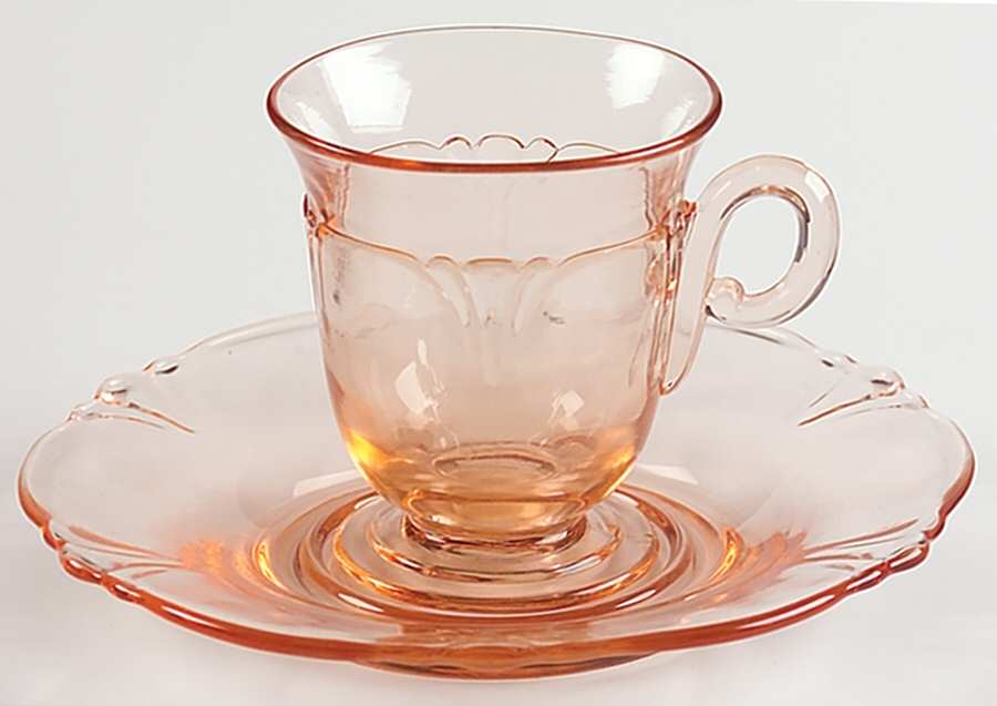 Empress Flamingo Demitasse Cup & Saucer Set by Heisey-1