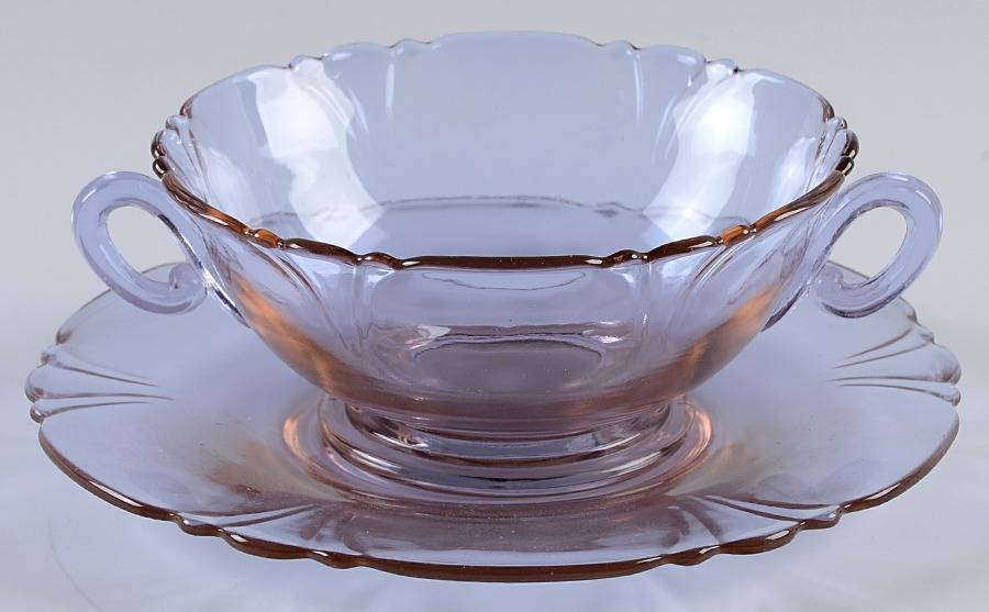 Empress Alexandrite Cream Soup & Saucer Set by Heisey-1