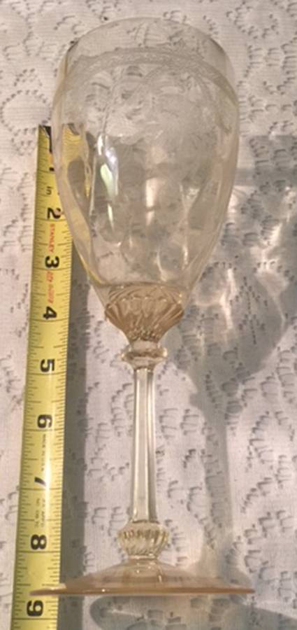 Empress Sahara (Yellow)(Stem 3380) Water Goblet by Heisey-1