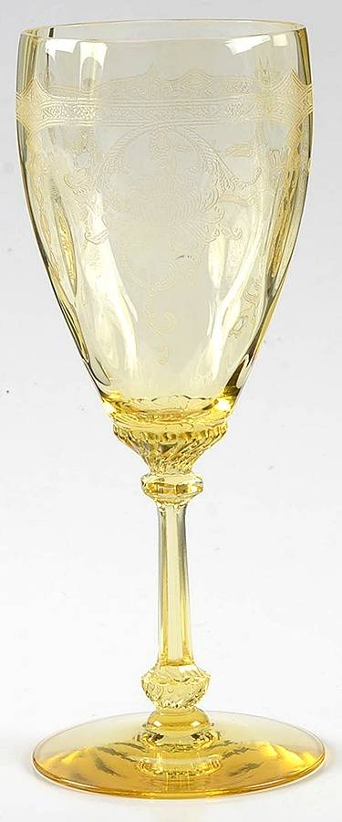 Empress Sahara (Yellow)(Stem 3380) Water Goblet by Heisey-1