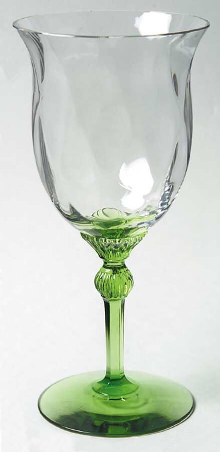 Fairacre Moongleam Green Water Goblet by Heisey-1