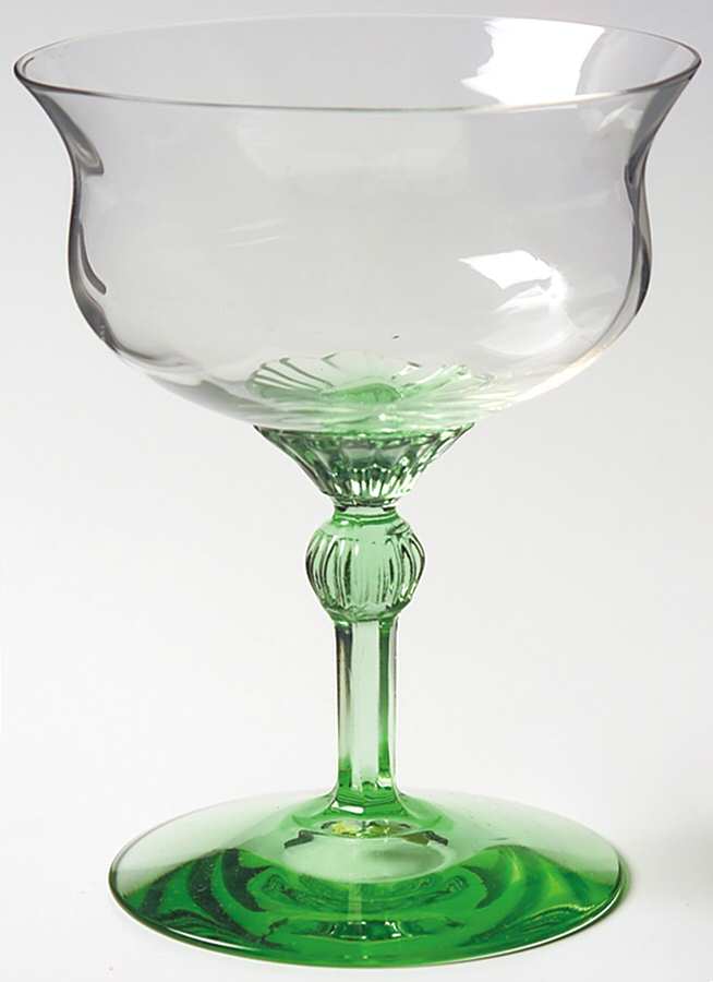 Fairacre Moongleam Green Champagne/Tall Sherbet by Heisey-1