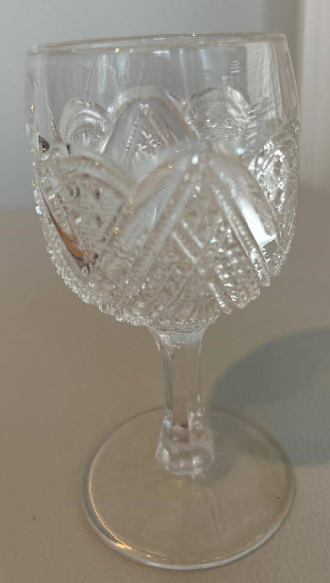 Fancy Loop Clear Cordial Glass by Heisey-1