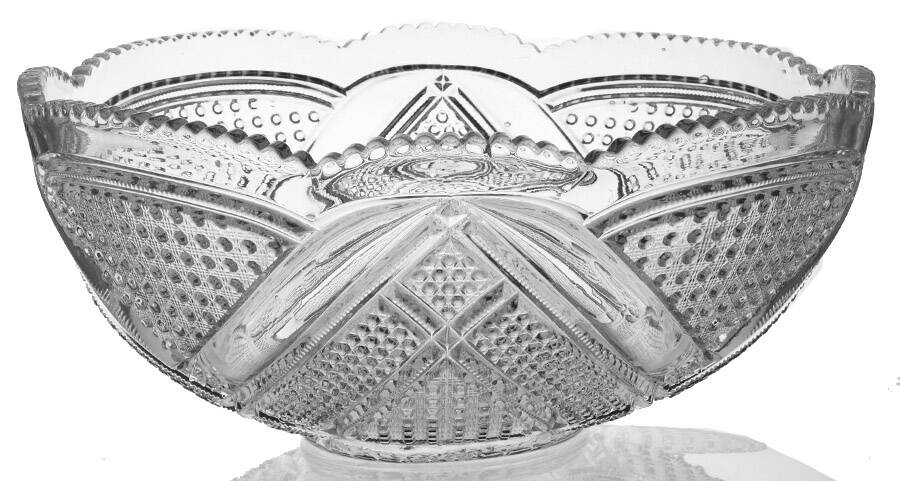 Fancy Loop Clear Punch Bowl by Heisey-1