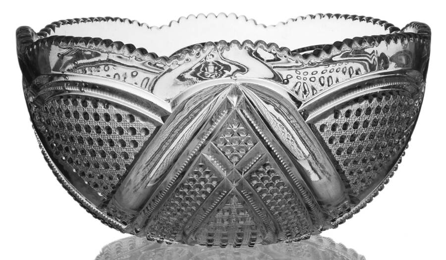 Fancy Loop Clear Punch Bowl by Heisey-1