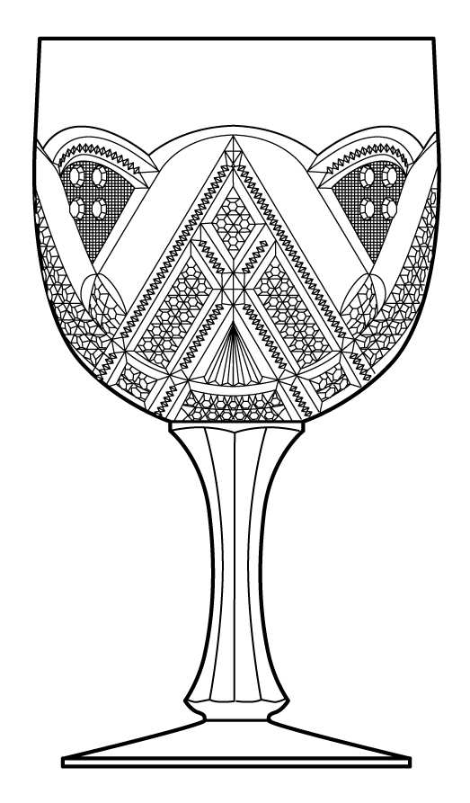 Fancy Loop Clear Water Goblet by Heisey-1
