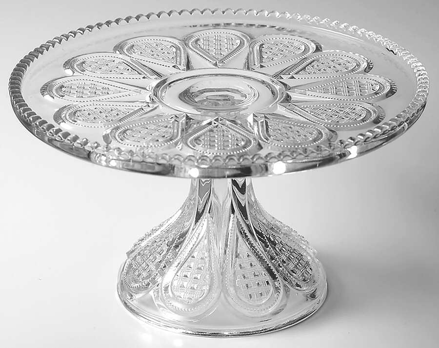 Fancy Loop Clear Round Cake Stand by Heisey-1