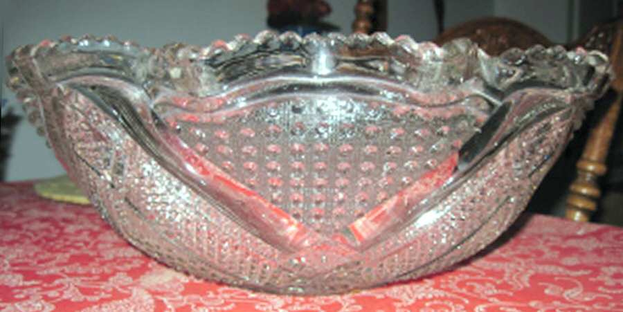 Fancy Loop Clear Punch Bowl by Heisey-1