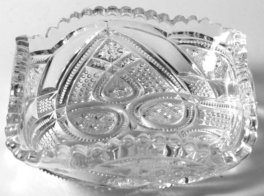 Fancy Loop Clear 4" Square Nappy by Heisey-1