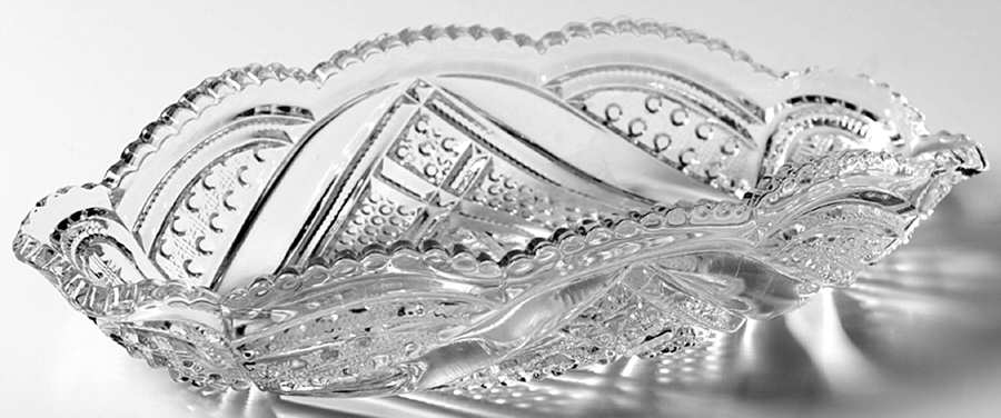 Fancy Loop Clear 9" Oval Celery by Heisey-1