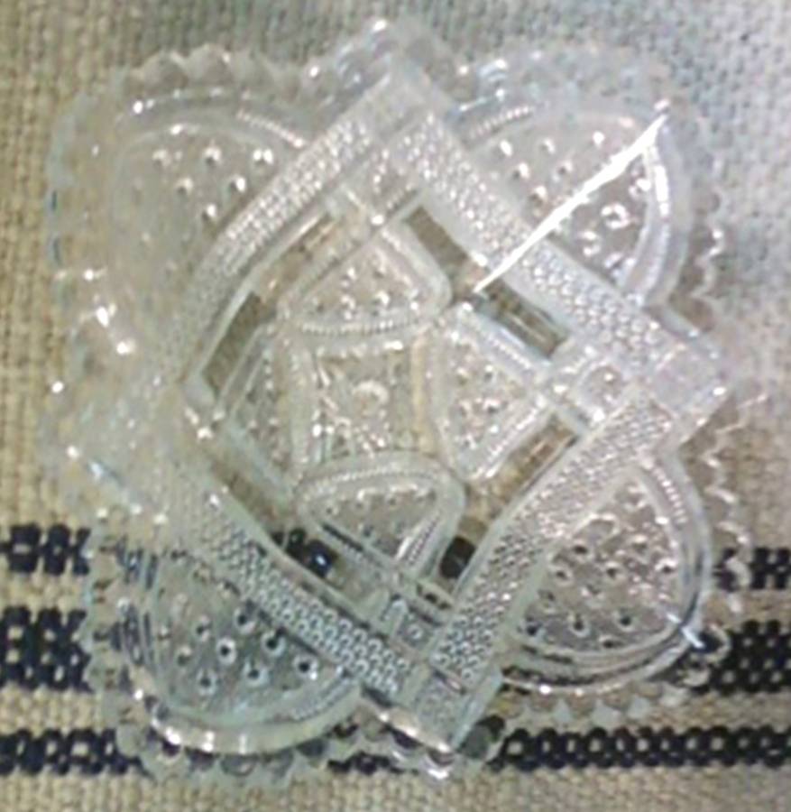 Fancy Loop Clear 4" Square Nappy by Heisey-1
