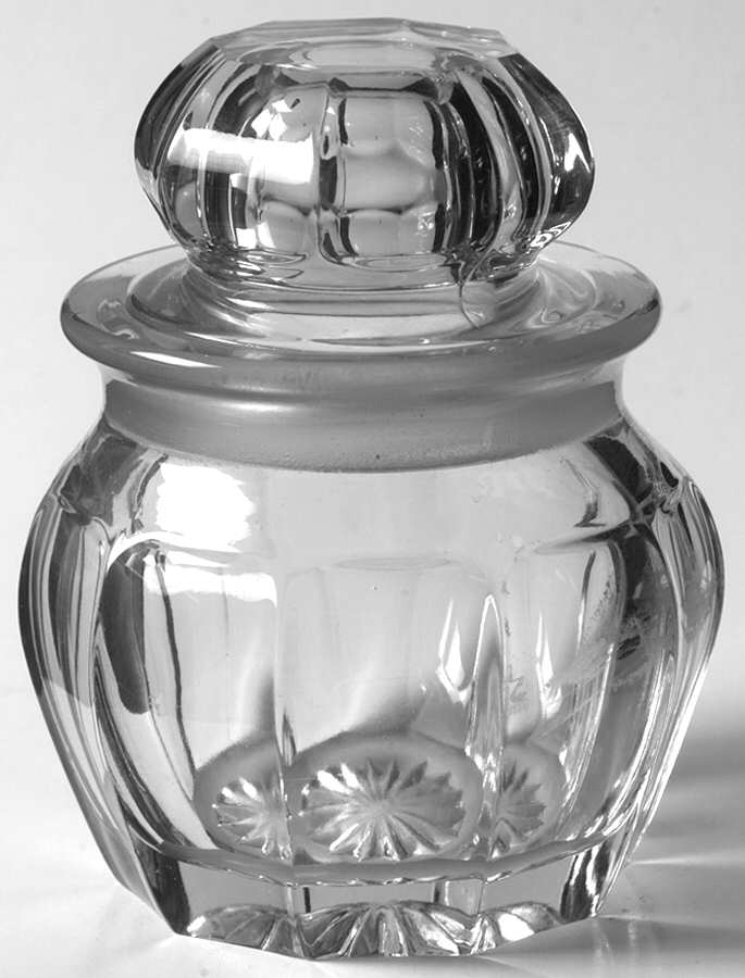 Flat Panel Clear 5 Oz Lavendar Jar & Lid by Heisey-1