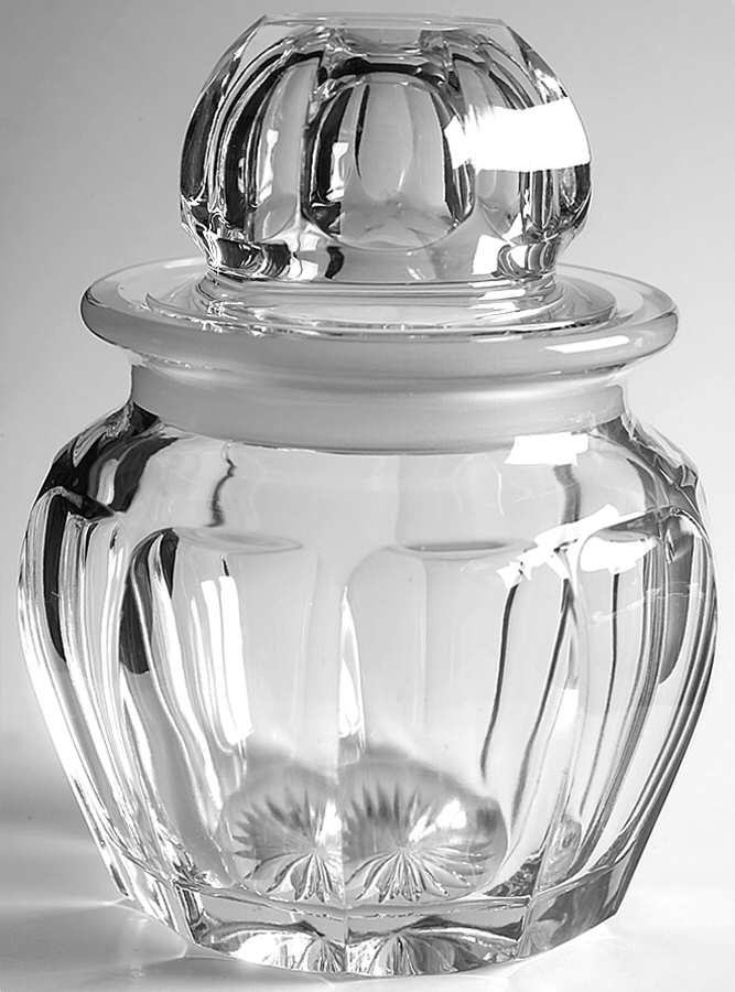 Flat Panel Clear 16 Oz Lavendar Jar & Lid by Heisey-1