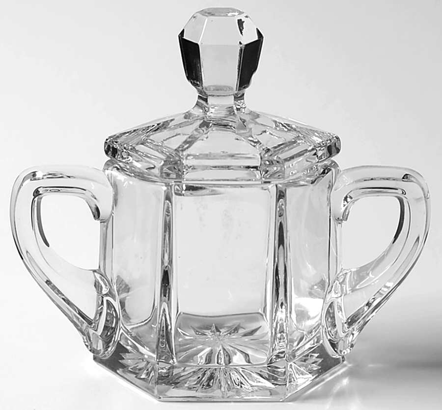 Flat Panel Clear Mustard & Lid by Heisey-1
