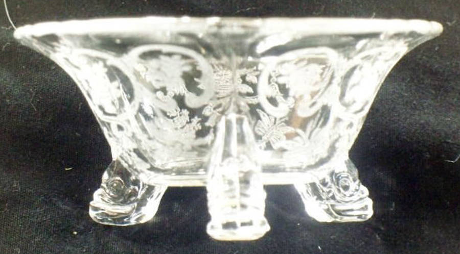 Formal Chintz Clear (Stem 3389) Three-Toed Bowl by Heisey-1