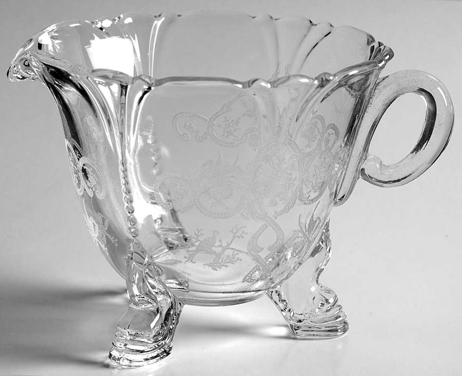 Formal Chintz Clear (Stem 3389) Creamer by Heisey-1